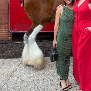 Norma Kamali Green Halter Midi Dress for Weddings